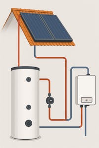 Opslag vat en zonnecollectoren